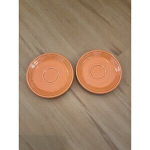 2 Fiesta Homer Laughlin Co. Made In USA Orange Saucer Plate Lead Free